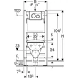 Geberit Duofix fali WC-szerelőelem készlet, 112 cm, Delta 12 cm-es falsík alatti öblítőtartállyal, Delta20 működtetőlap és Selnova Square fali WC Rimfree