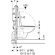 Geberit Duofix fali WC-szerelőelem készlet, 112 cm, Delta 12 cm-es falsík alatti öblítőtartállyal, Delta20 működtetőlap és Selnova Square fali WC Rimfree