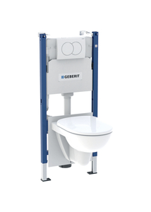 Geberit Duofix fali WC-szerelőelem készlet, 112 cm, Delta 12 cm-es falsík alatti öblítőtartállyal, Delta01 működtetőlap és Selnova fali WC